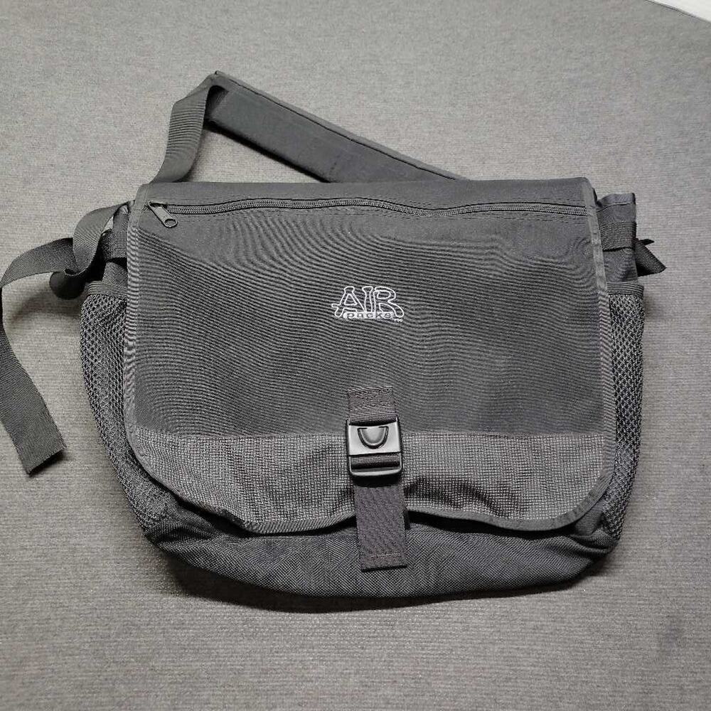 AIRPAC Messenger Bag Black Crossbody Adjustable Strap Utility Satchel